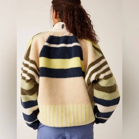 FP MOVEMENT Hit The Slopes Printed Fleece Jacket / Fielding Stripe Combo - Picture 8 of 9